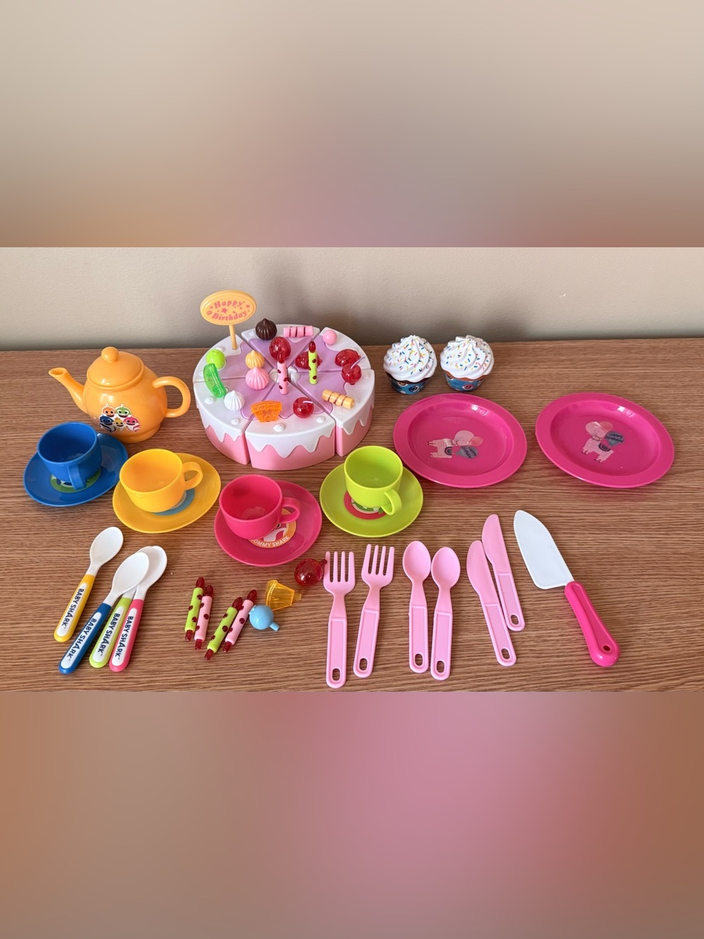 Birthday toys theme and a set of Baby Shark Tea Party Playset- 2 different sets